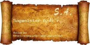Sagmeister Azár névjegykártya